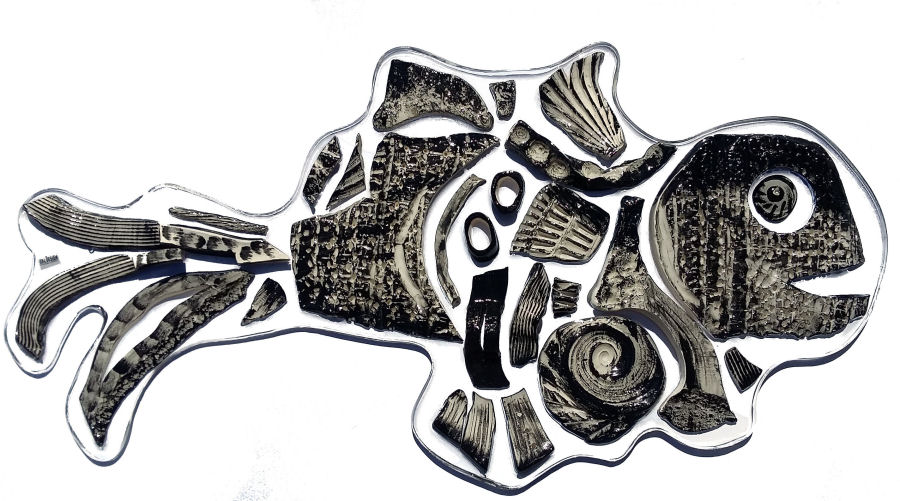 pesce preistorico italdesignfogliaro arredare black and white